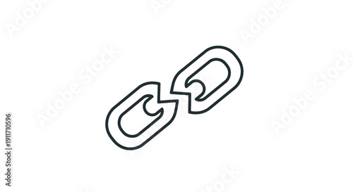 Broken chain link symbol representing disconnection and failure.