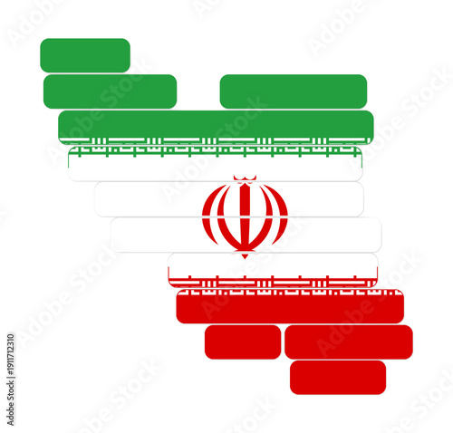 Iranian flag of Iran, simpl...