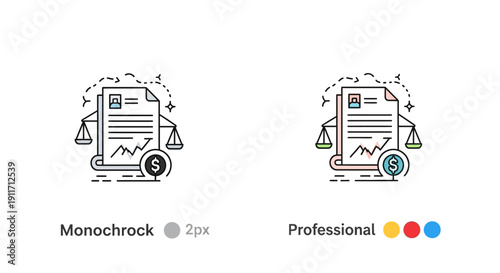Financial report icon, investment growth document