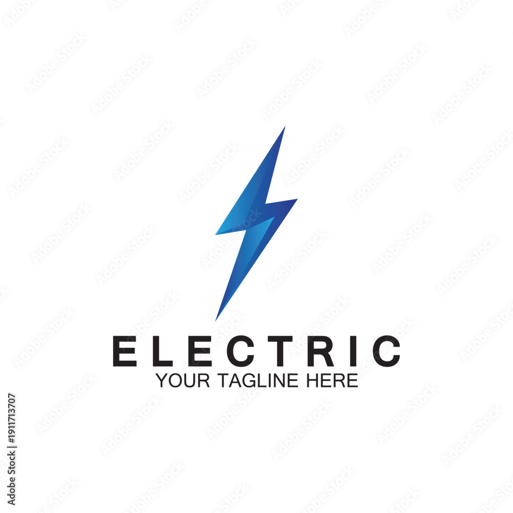 Obraz premium lightning thunderbolt electricity logo design template