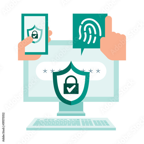 PC login security concept using fingerprint authentication and smartphone two factor verification