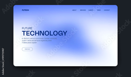 Technology web page background and abstract design mockup with graphic elements. Ui site banner and landing for ai, finance or big data business. 
