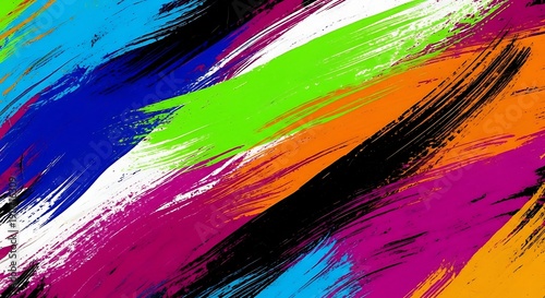 Vibrant Abstract Brush Strokes Colorful Background.
