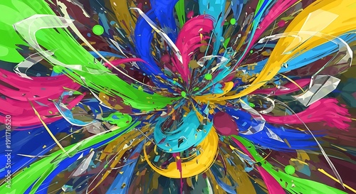 Vibrant Paint Splashes in Motion.