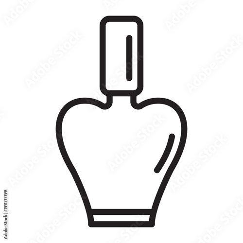 Bottle of nail polish linear icon. Beauty cosmetic sign isolated on transparent background, clean outline symbol ideal for manicure, nail salon, spa and feminine design projects.