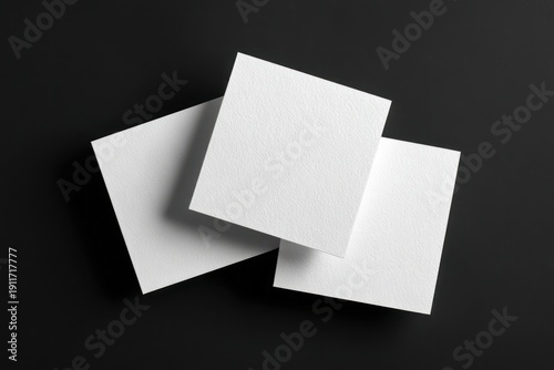 Minimalist white cards on black