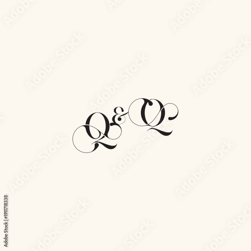 with monogram concept elegancy and beauty in one look QQ wedding caligraphic logo letter
