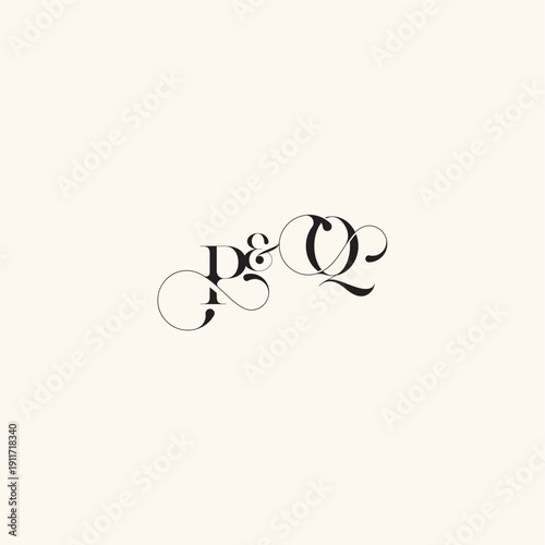 with monogram concept elegancy and beauty in one look QP wedding caligraphic logo letter