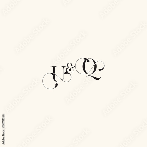 with monogram concept elegancy and beauty in one look QU wedding caligraphic logo letter