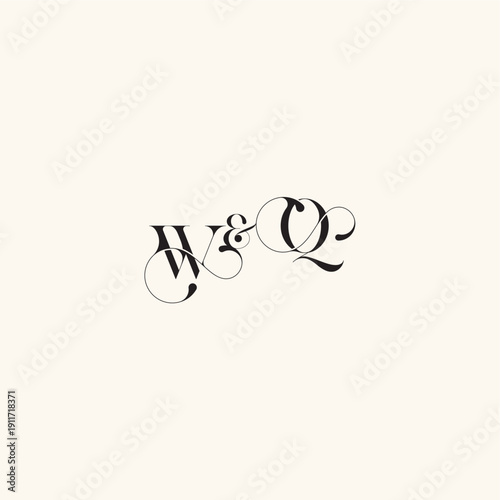 with monogram concept elegancy and beauty in one look QW wedding caligraphic logo letter