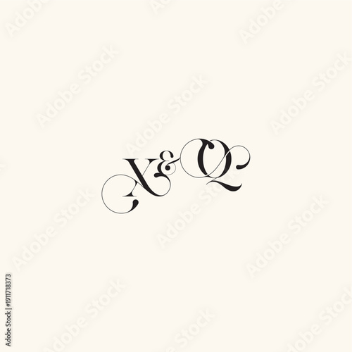 with monogram concept elegancy and beauty in one look QX wedding caligraphic logo letter