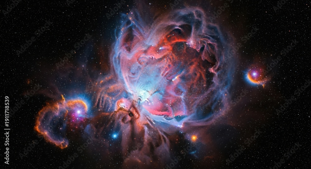 Obraz premium Vibrant Nebula in Deep Space