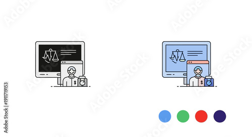 Online legal consultation icon. Lawyer service concept.