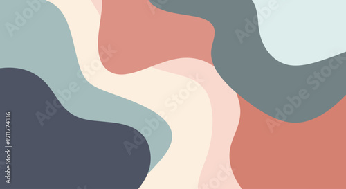 Playful retro colors meeting in balanced artistic motion