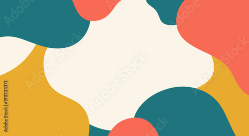 Abstract harmony born from flowing shapes and radiant hues