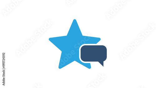 Quadro su tela Blue star and speech bubble icon.
