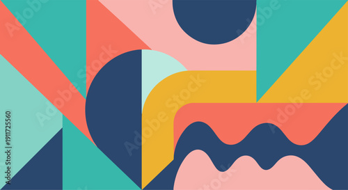 Simple artistic abstract composition with curved accents