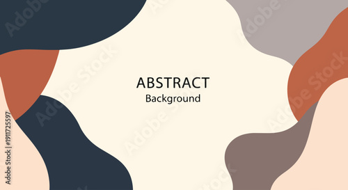 Stylish mid century abstract art wallpaper design