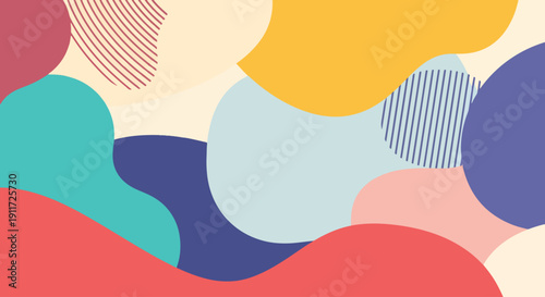 Soft gradient abstract shapes with bold curved lines