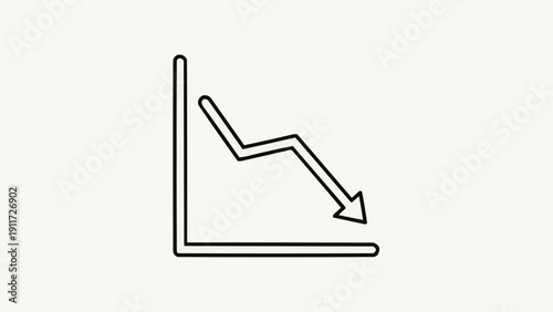 Photos Black line graph icon trending down.