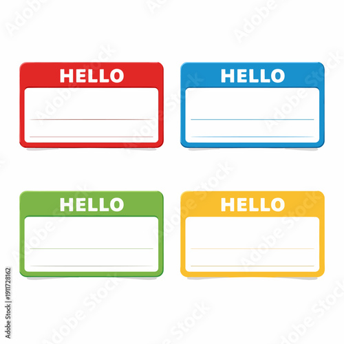 Professional event name tag label mockup collection