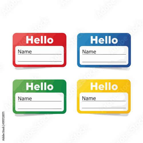 Editable hello my name is badge design layout