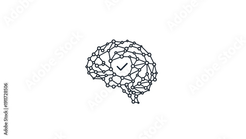 Bild auf Leinwand Brain with heart shaped inside.