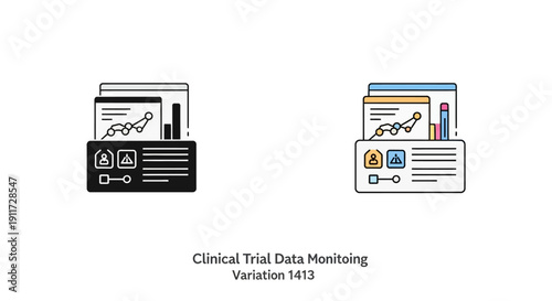 Clinical Trial Data Monitoring Icon, Research