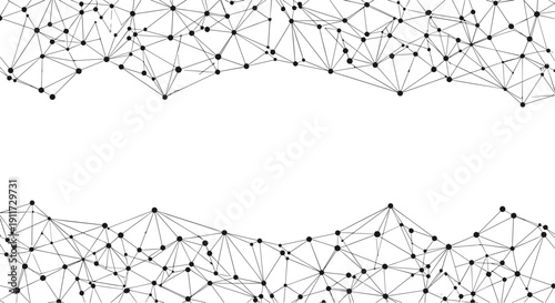 Abstract polygonal network background with connected dots and lines, digital technology concept, data visualization structure, minimalist geometric design illustration