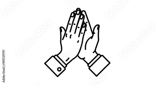 Hands Clasped Together In Prayer Or Supplication.