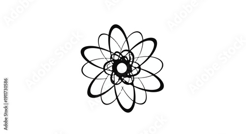 Elegant black flower design illustration with white background for decorative and branding purposes