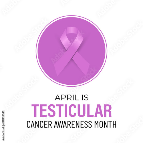Testicular Cancer Awareness Month, promoting early detection and men s health support Pink ribbon symbol representing April. Banner poster, flyer and background design template.