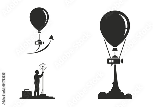 The Meteorological Instruments and Weather Monitoring Glyph Icons