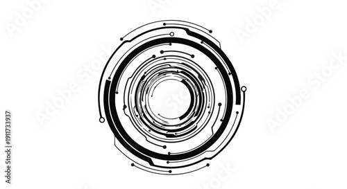 Technical drawing mechanical bearing gear industrial component detailed illustration