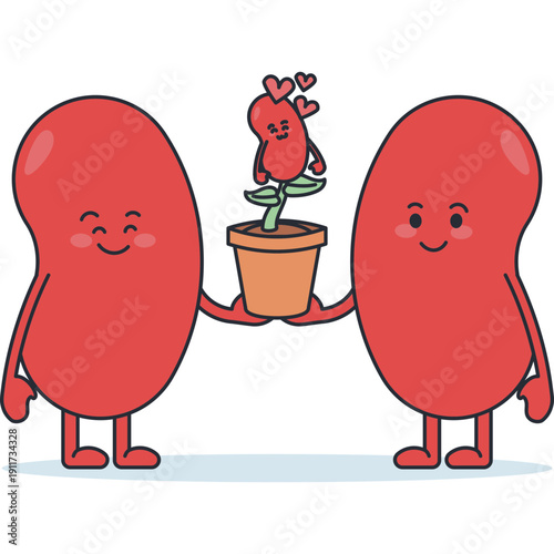 Cute Kidney Transplant Concept Illustration