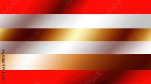 Abstract Red White and Bronze Horizontal Gradient Stripes Pattern