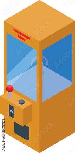 Arcade grabber machine displaying prizes inside glass box