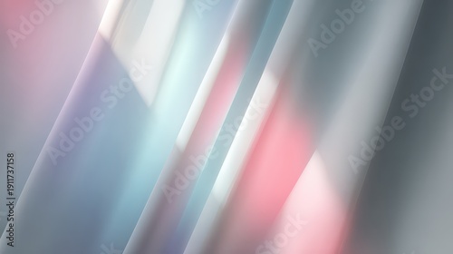 Abstract White and Gray Background with Diagonal Light Streaks
