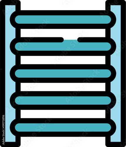 Blue electric towel dryer warming up bathroom accessories, promoting comfort and hygiene