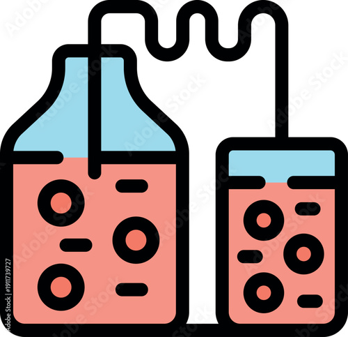 Medical procedure transferring blood components from one container to another, ensuring patient health and safety