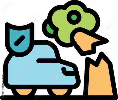 Comprehensive car insurance policy protecting a vehicle from damage caused by natural disasters, such as falling trees and landslides