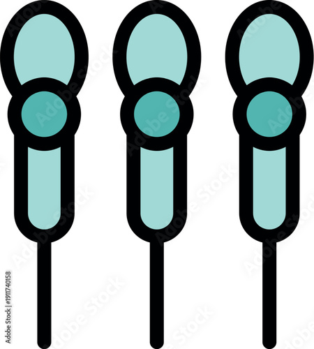 Three microphones recording a podcast or song, ideal for representing audio recording, broadcasting, or music production