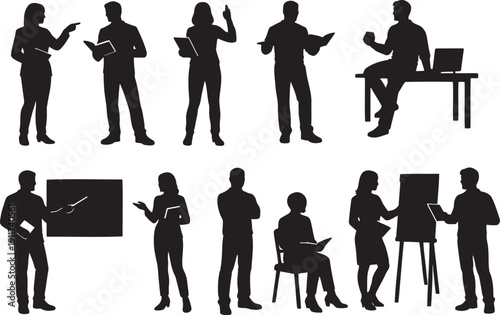 Teachers and Education Professionals Silhouettes Collection