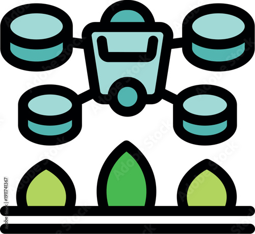 Modern agriculture utilizing drone technology for precise crop spraying, enhancing efficiency and sustainability in farming practices