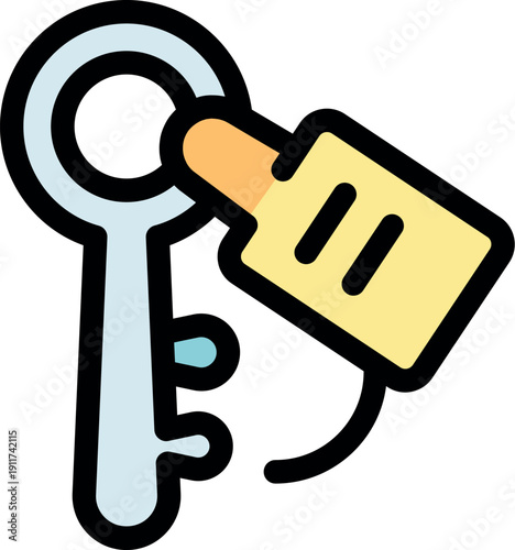 Hotel key with attached tag symbolizing room access, security, and guest services