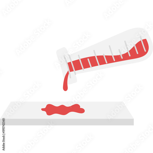 Test tube pouring blood sample