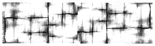 Abstract grunge texture with smudged ink lines and dark crosshatch grid patterns