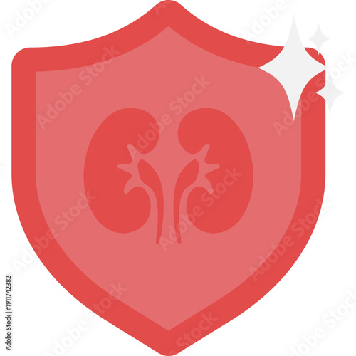 Kidney Health Protection Shield Icon