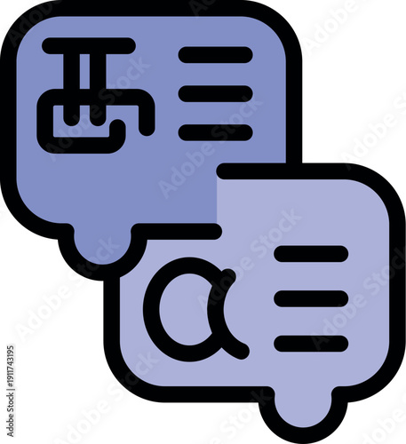 Online language translator app is quickly translating text messages from different languages using artificial intelligence