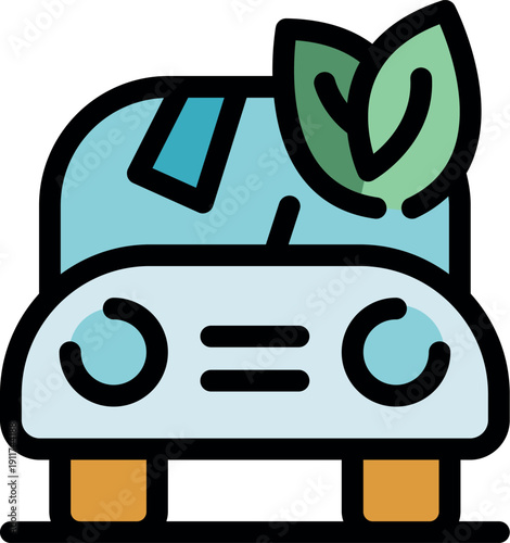 Eco friendly car symbolizes green transportation, reducing carbon emissions and promoting sustainable practices for a cleaner environment